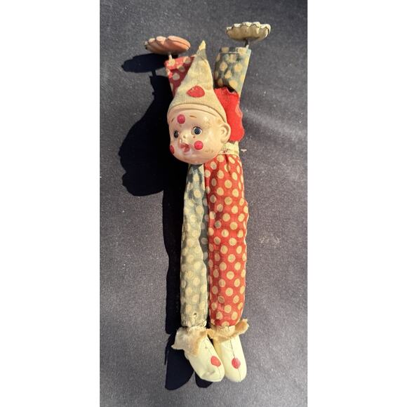CIRCUS CLOWN DOING HAND STAND TIN WIND UP TOY JAPAN 1930s WORKS! -TO18 - Picture 8 of 11